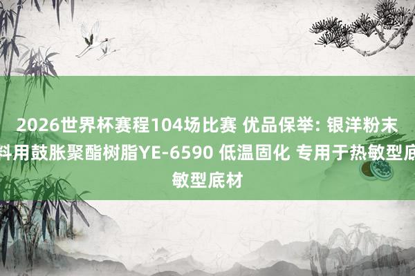 2026世界杯赛程104场比赛 优品保举: 银洋粉末涂料用鼓胀聚酯树脂YE-6590 低温固化 专用于热敏型底材
