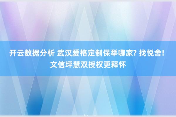 开云数据分析 武汉爱格定制保举哪家? 找悦舍! 文信坪慧双授权更释怀