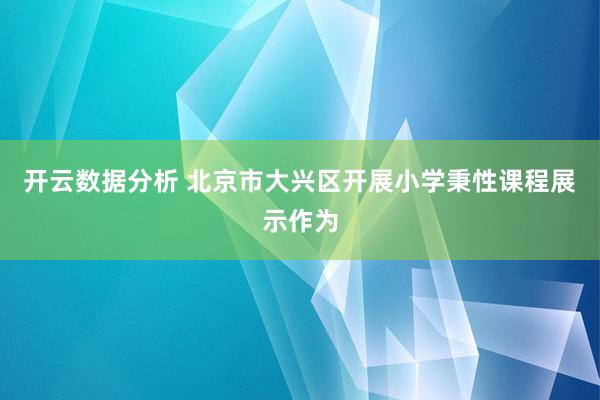 开云数据分析 北京市大兴区开展小学秉性课程展示作为