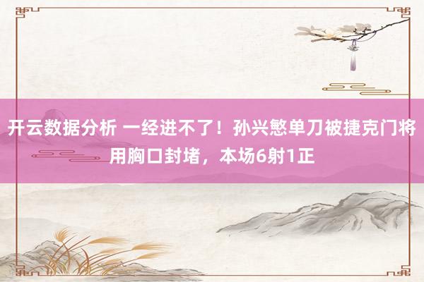 开云数据分析 一经进不了！孙兴慜单刀被捷克门将用胸口封堵，<a href=